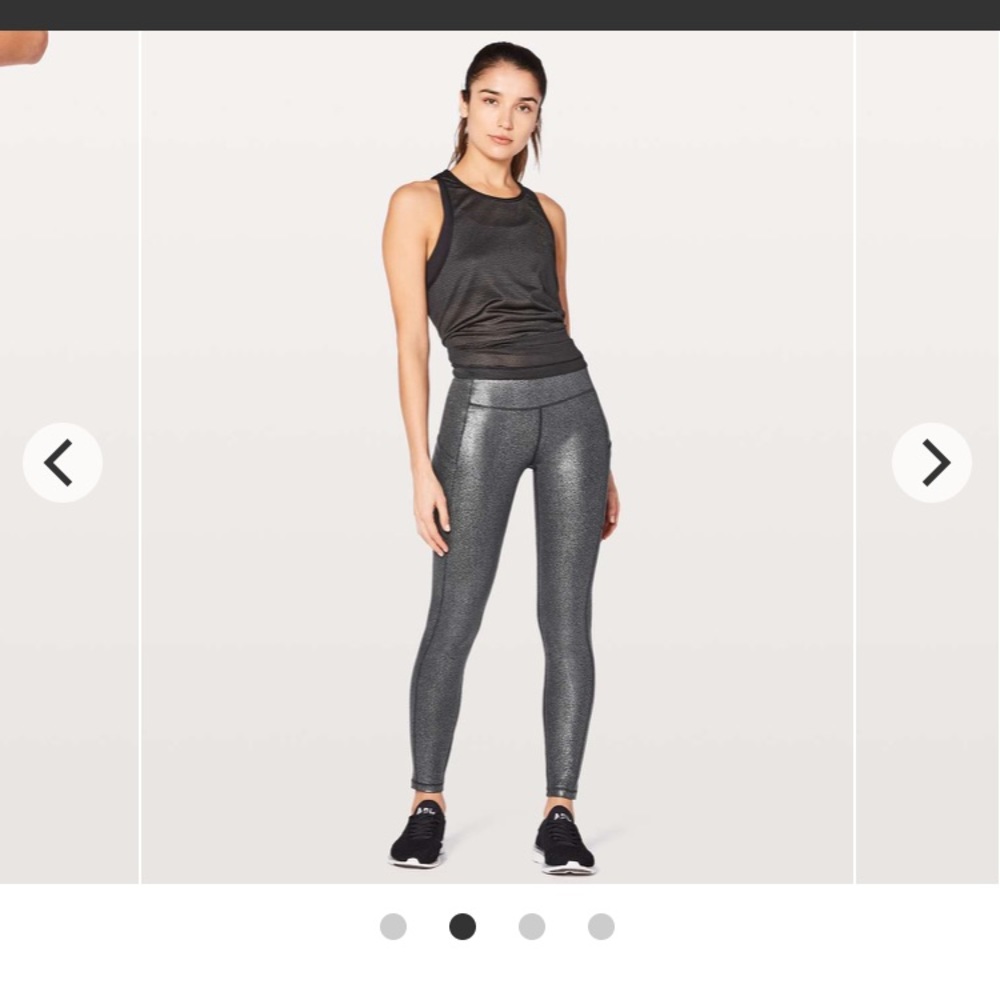 Lululemon speed up tight luminosity foil blk/slvr